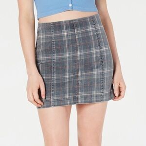 Tinseltown gray plaid mini skirt, NWT, size 3